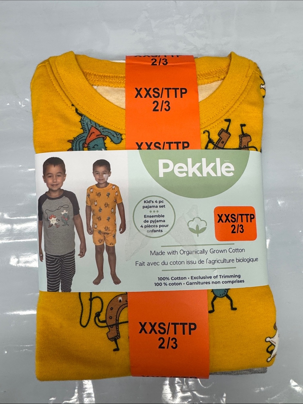 Pekkle Kids' Yellow Short-Sleeve Dragon Pajama Tee